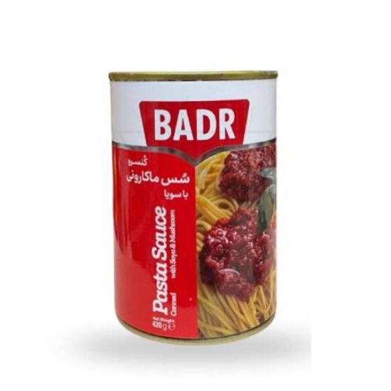 تصویر  کنسرو و سس ماکارونی بدر