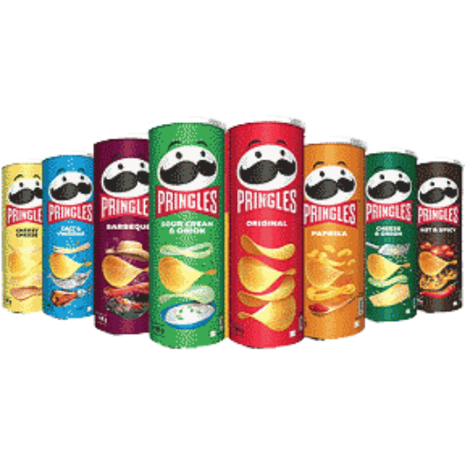 تصویر  چیپس پرینگلز Pringles با طعم‌های مختلف