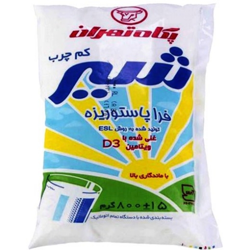 تصویر  شیر کیسه ای کم چرب پگاه 800 گرمی